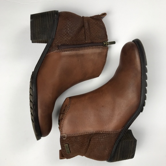 PIKOLINOS Shoes - Pikolinos Cognac Brown Andorra Ankle Leather Boots